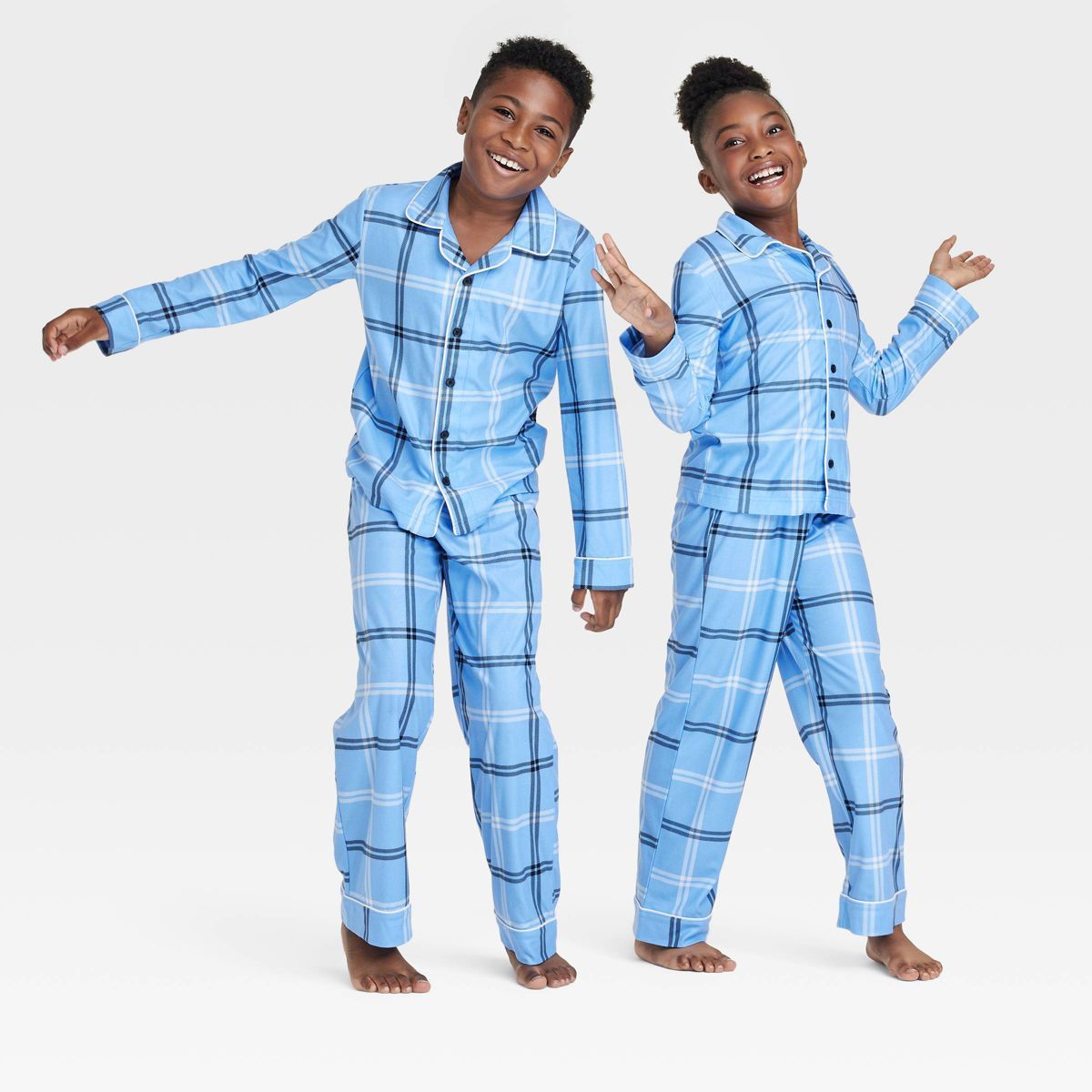 Kids' Plaid Matching Family Pajama Set - Wondershop™ Blue | Target