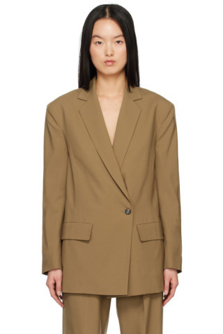 Brown Straight Blazer | SSENSE
