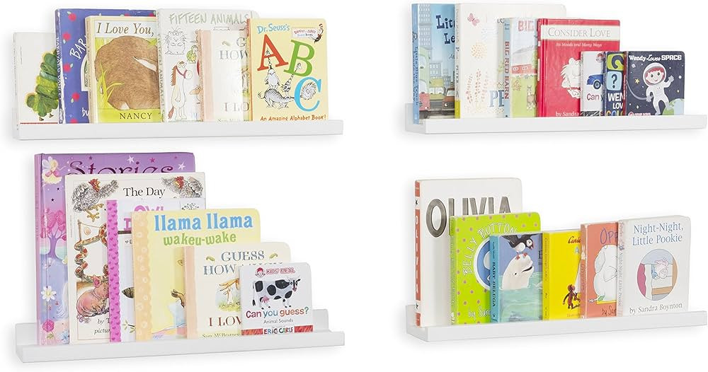 Wallniture Denver Wall Mounted Floating Shelves for Nursery Decor - Kid’s Room Bookshelf Display - P | Amazon (US)