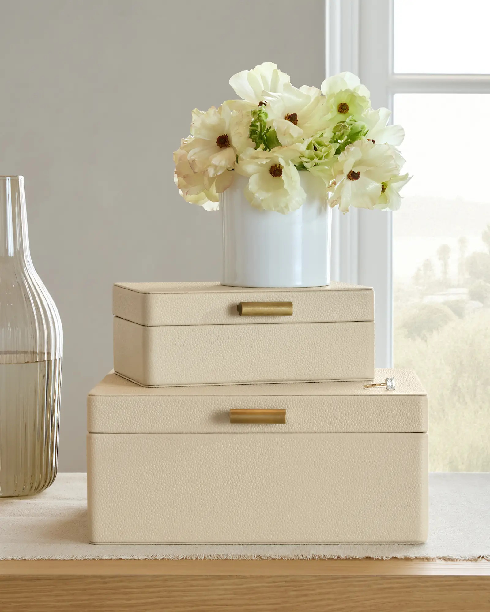 Shagreen Leather Decorative Boxes (Set of 2) | Quince