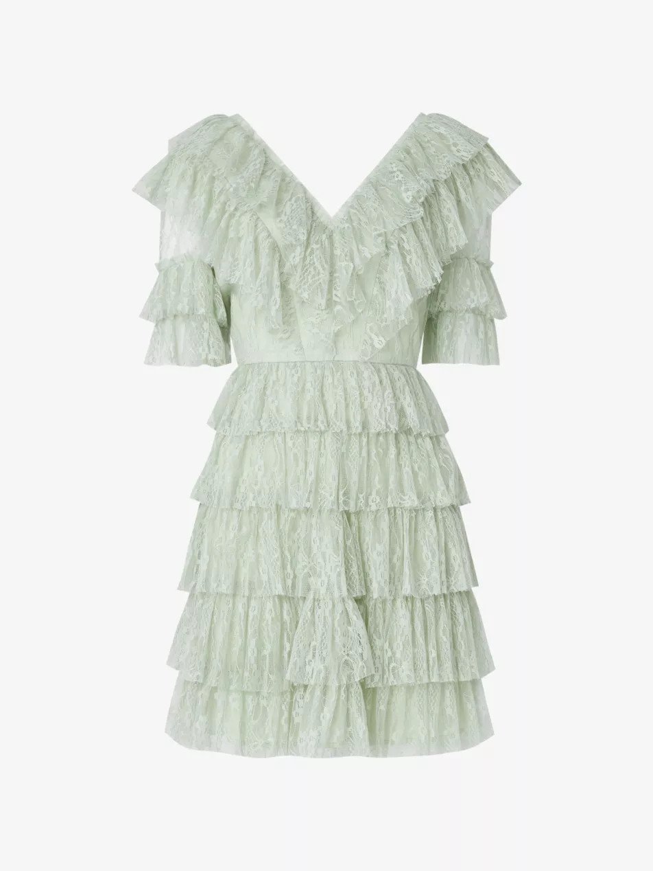 Sky ruffle-trim woven mini dress | Selfridges