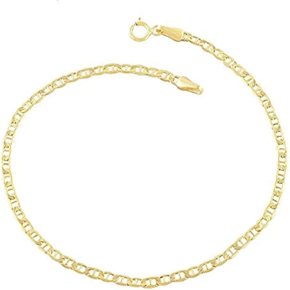 ARGENTO REALE 14K Gold Anklets for Women. 14K 10 Inch Anklet, Gold Rope chain Anklet, 14K Box Cha... | Amazon (US)