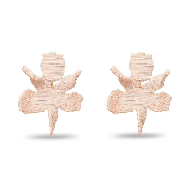 NATURAL RAFFIA PAPER LILY EARRINGS | LELE SADOUGHI