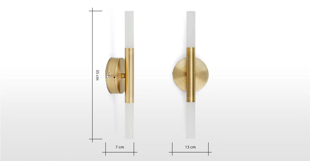 Wanda LED Wall Light, Antique Brass | MADE.COM (UK)