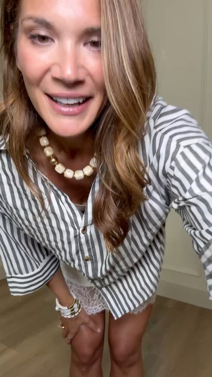 This striped button down is one of my favorite layering pieces for summer. I paired it over a lace trim slip dress for an effortless look that’s perfect for vacation, brunch, or throwing on over a swimsuit.

Striped button down, lace trim slip dress, summer layering outfit, beach vacation outfit, resort wear, lightweight cover up, casual chic style, vacation style, effortless fashion, tall girl fashion, tall friendly outfit, StangandCo

#LTKootd #LTKSeasonal #LTKTall