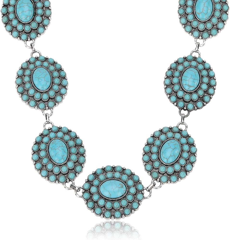 Rustic Couture's Western Turquoise Necklace Jewelry for Women Cowgirl Vintage Necklace | Amazon (US)