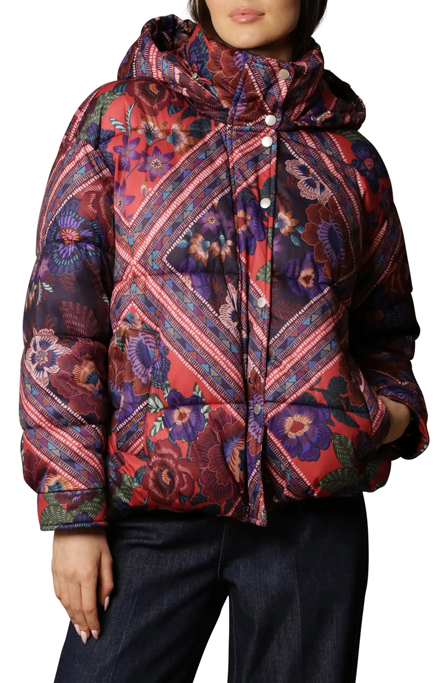 Patchwork Quilted Hooded Puffer Coat | Nordstrom