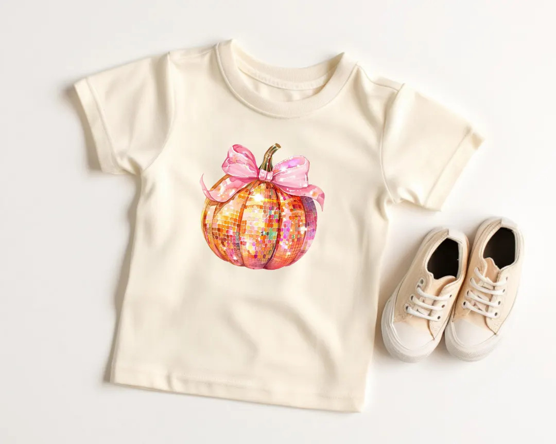 Toddler Halloween, Girl Halloween Shirt, Coquette Pumpkin Shirt, Cute Disco Pumpkin Shirt, Kid Bo... | Etsy (US)