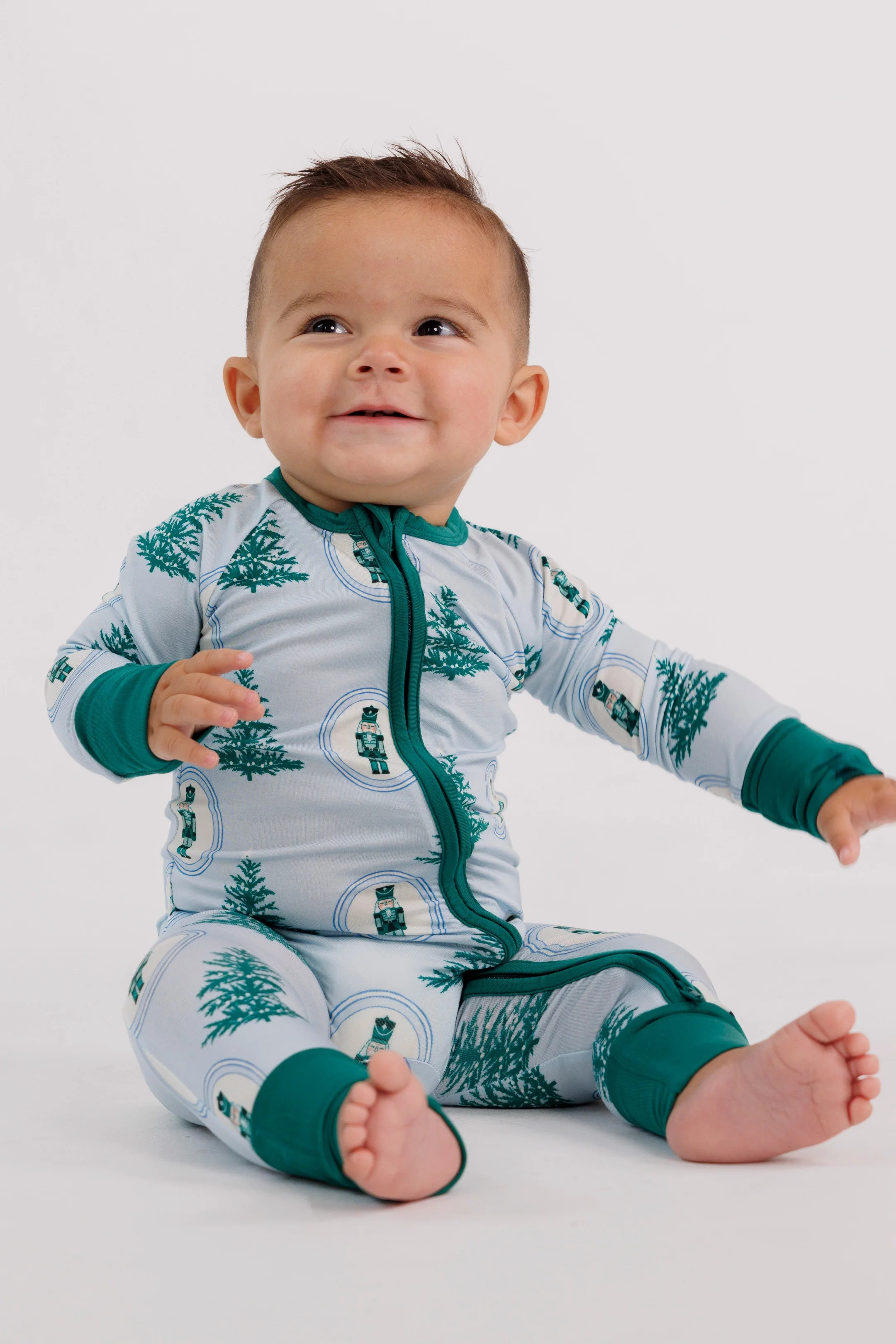 Green Nutcracker Zipper Romper | Bamboo Baby Pajamas | In My Jammers | In My Jammers