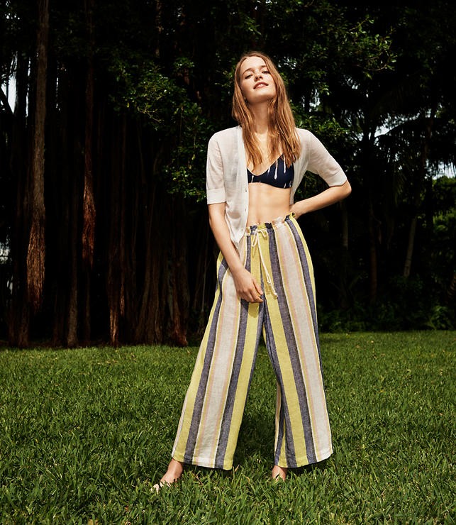 LOFT Beach Striped Surfside Pants | Loft
