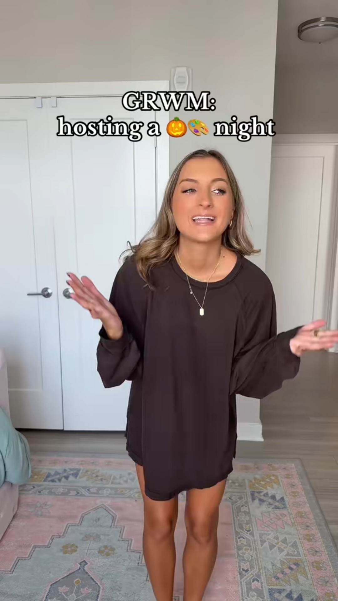 GRWM for a pumpkin paint night 🎃🤎