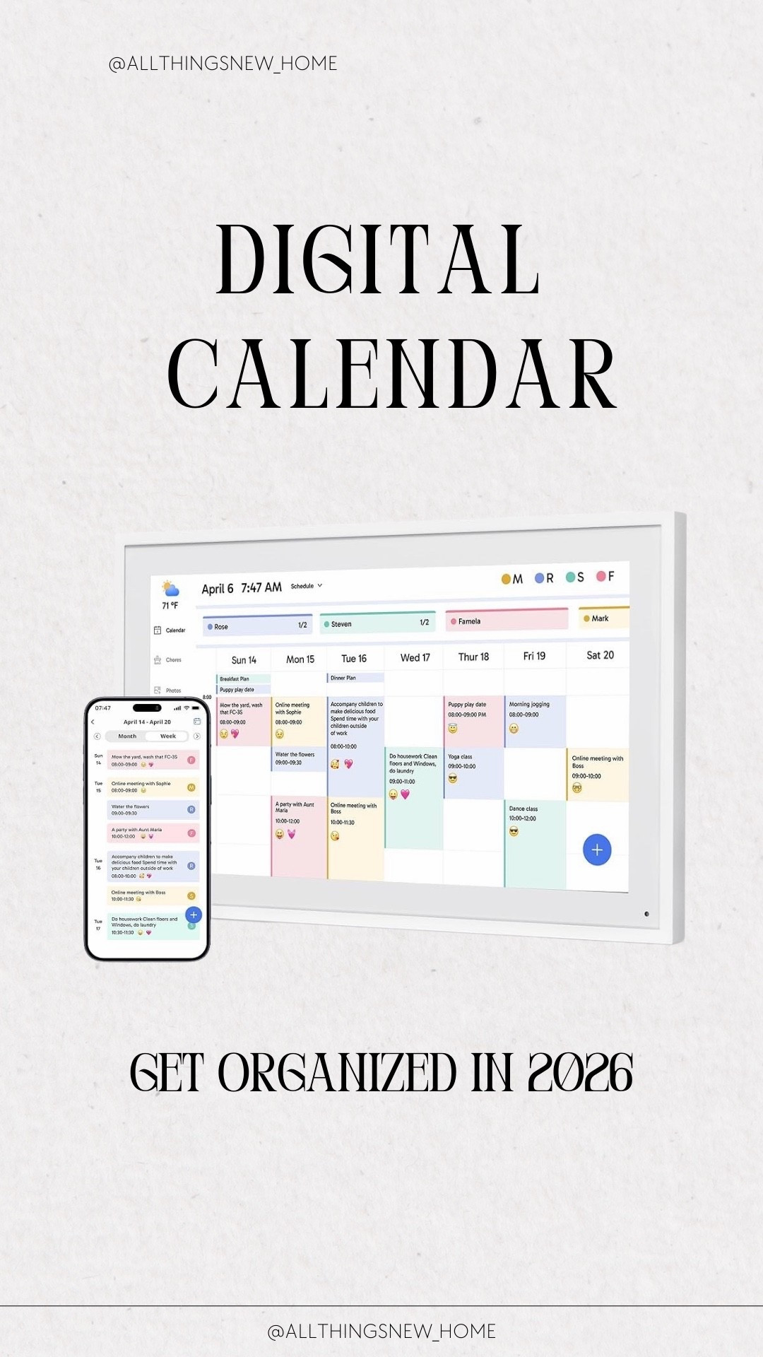 Digital calendar and chore chart that is a more affordable version of the skylight calendar. Get organized in 2026.

#LTKFamily #LTKFallSale

Follow my LTK @allthingsnew_home on the @shop.LTK app to view this post and get my exclusive app-only content!

#liketkit #LTKHome
@shop.ltk
https://liketk.it/5p85s

#LTKmorningroutine #LTKmomlife #LTKdayinmylife