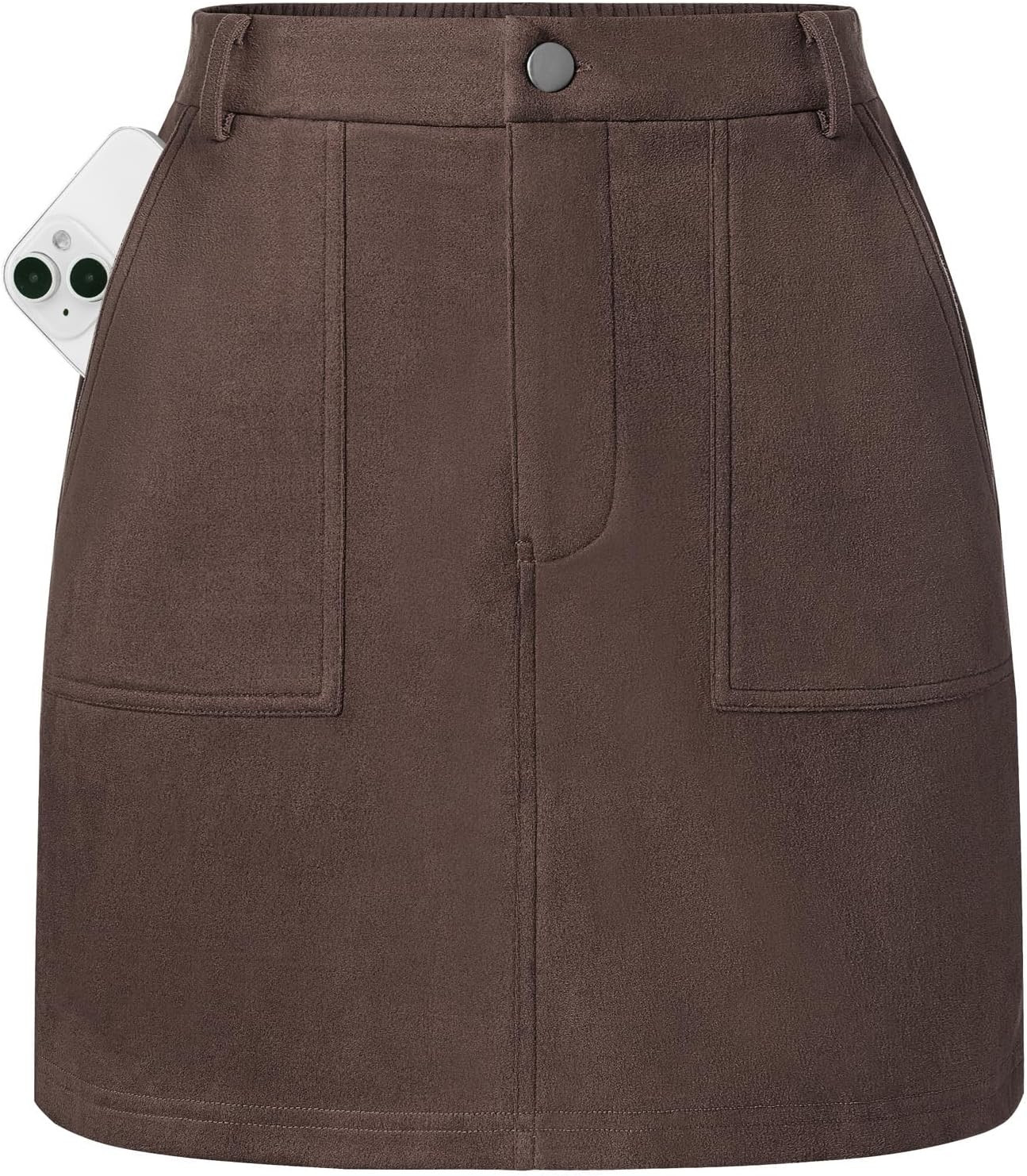 Kate Kasin Women Suede Mini Skirt, Fall Winter High Waisted Pencil Skirt | Amazon (US)
