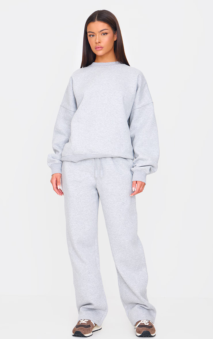Ash Grey Drawstring Wide Leg Sweatpants | Sweat | PrettyLittleThing US