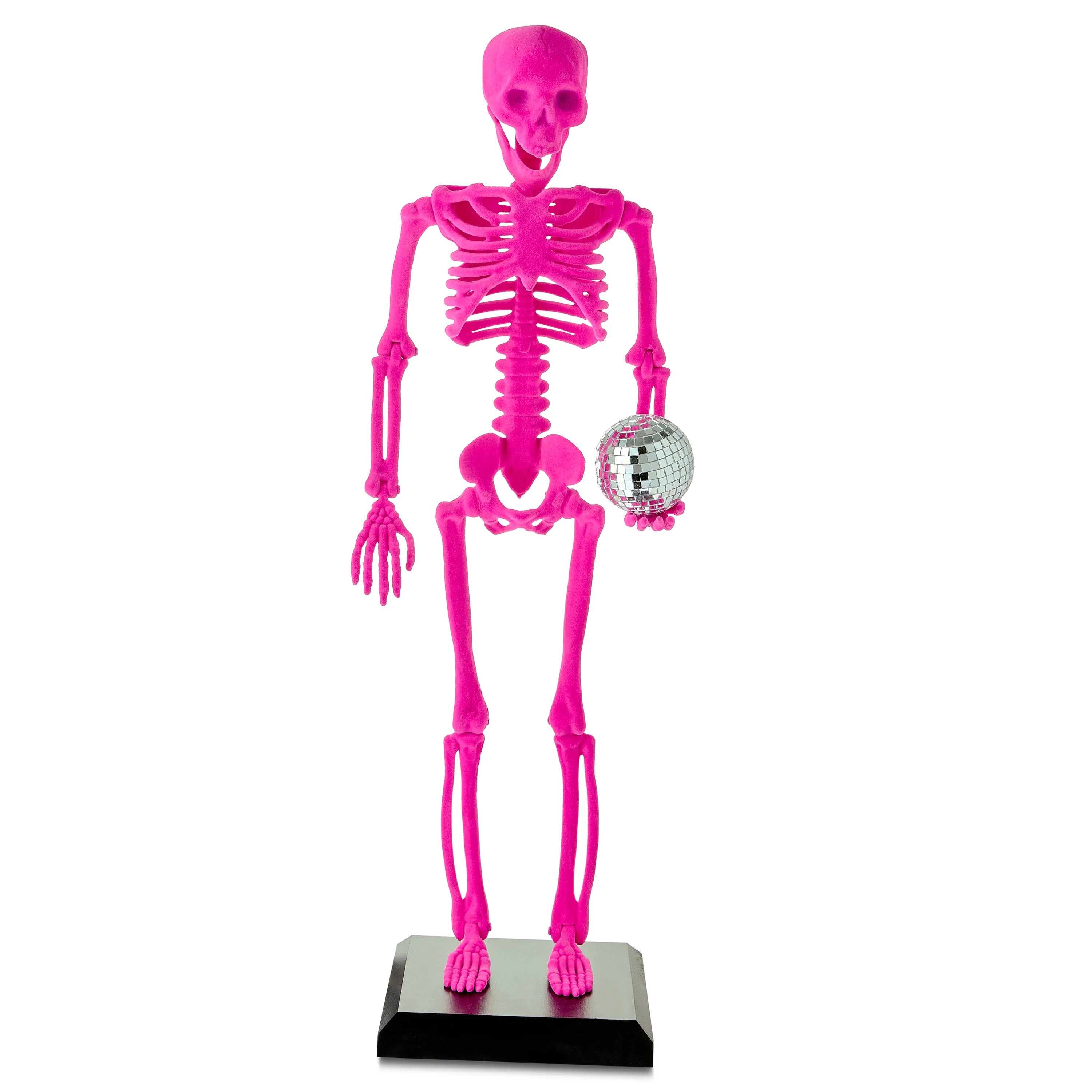Large Flocked Disco Skeleton Tabletop Decor, Hot Pink, 25", Halloween by Way To Celebrate | Walmart (US)