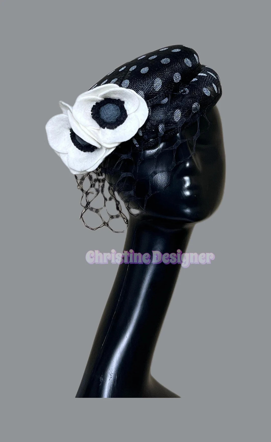 Polka Dot Stylish Party Hat, Ascot Hat, Derby Hat, Wedding Guest Hat - Etsy | Etsy (US)