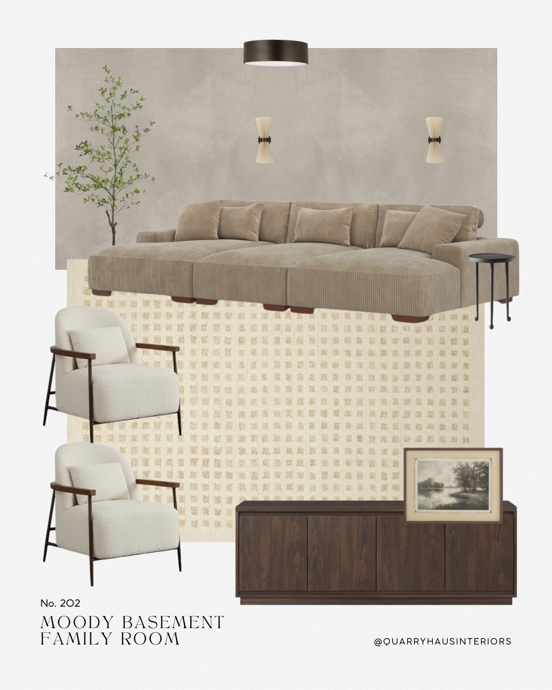 Honestly can’t believe this is the first design board I’ve created exclusively with a basement in mind?! I love the warm and cozy yet modern vibes of this family room! Plus these are all budget friendly picks 🙌🏼🤎

Paint shown is Portola Paints Limewash in the color Dry Ground

#LTKFamily #LTKHome
