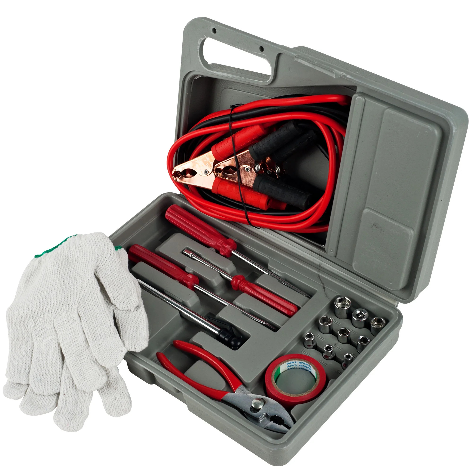 Roadside Emergency Car Kit - 30-Piece Road Trip Essentials Tool Set with Jumper Cables and Carryi... | Walmart (US)