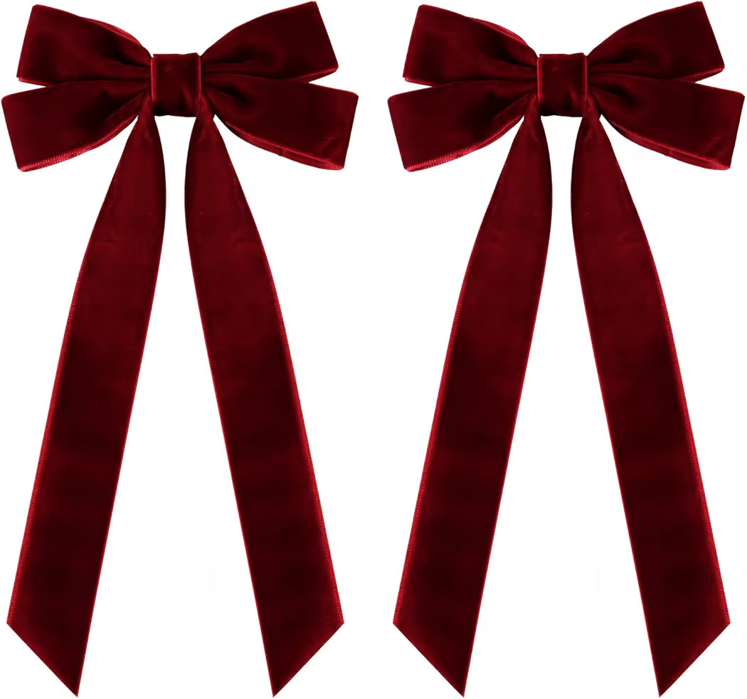 2PCS Velvet Hair Bows Red Hair Ribbon Clips Big Fall Alligator Clips Hair Accessories for Women G... | Amazon (US)