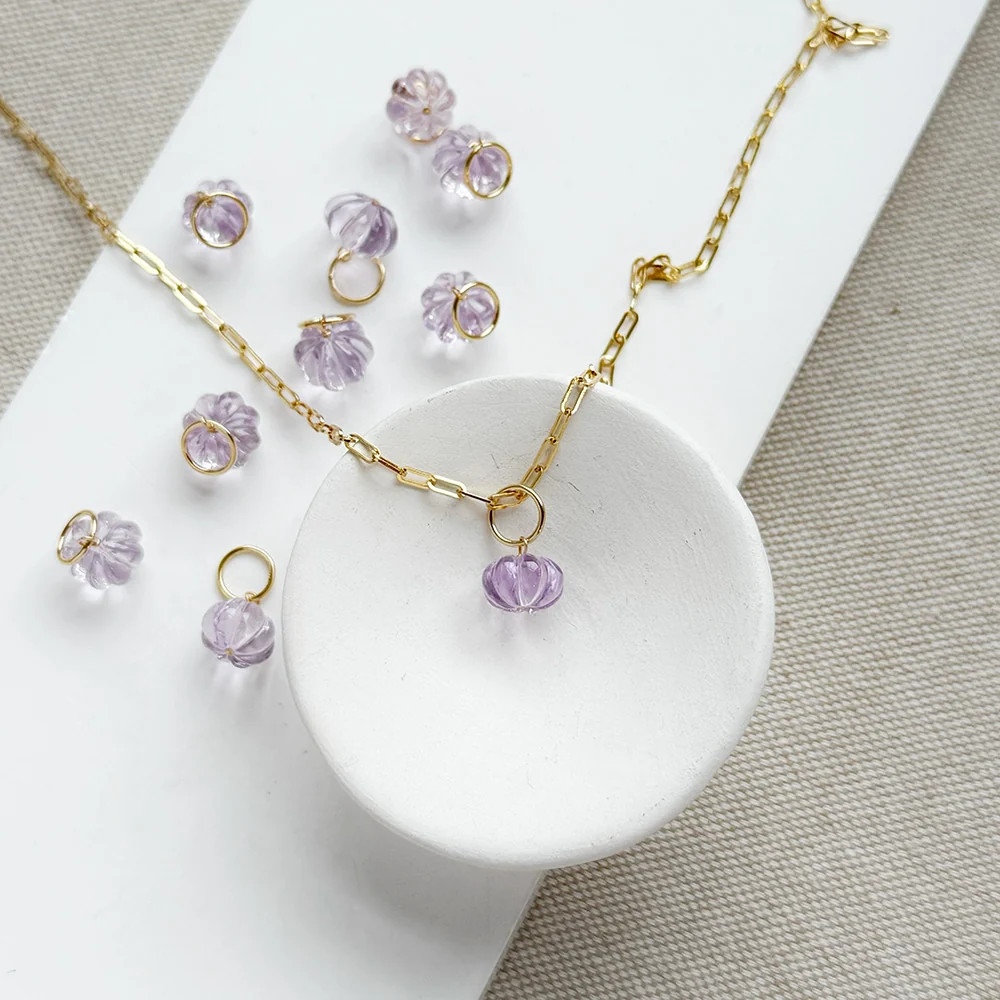 Carved Amethyst Pumpkin Bijou Charm | Sarah Cornwell Jewelry