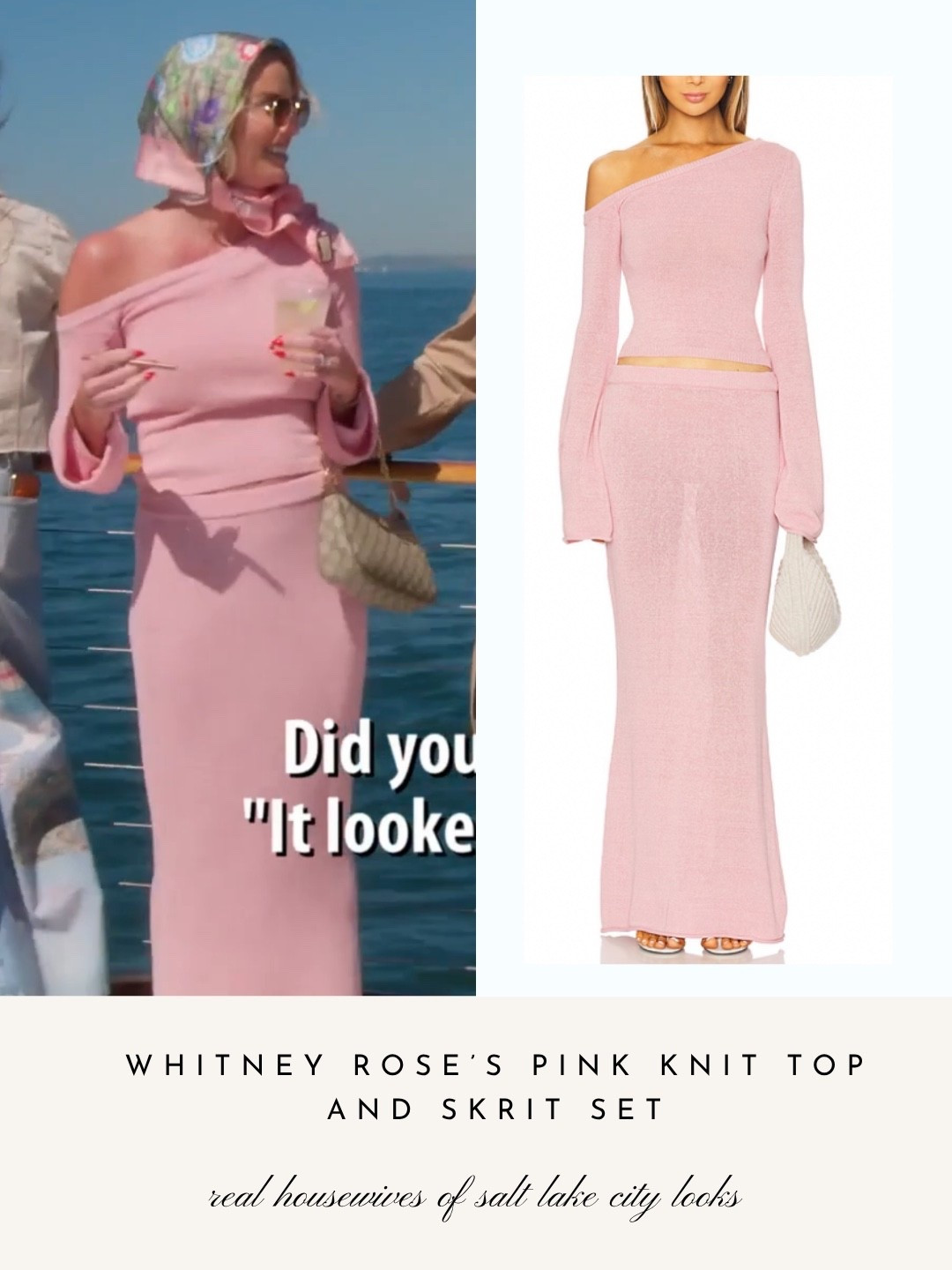 Whitney Rose’s Pink Knit Top and Skirt Set