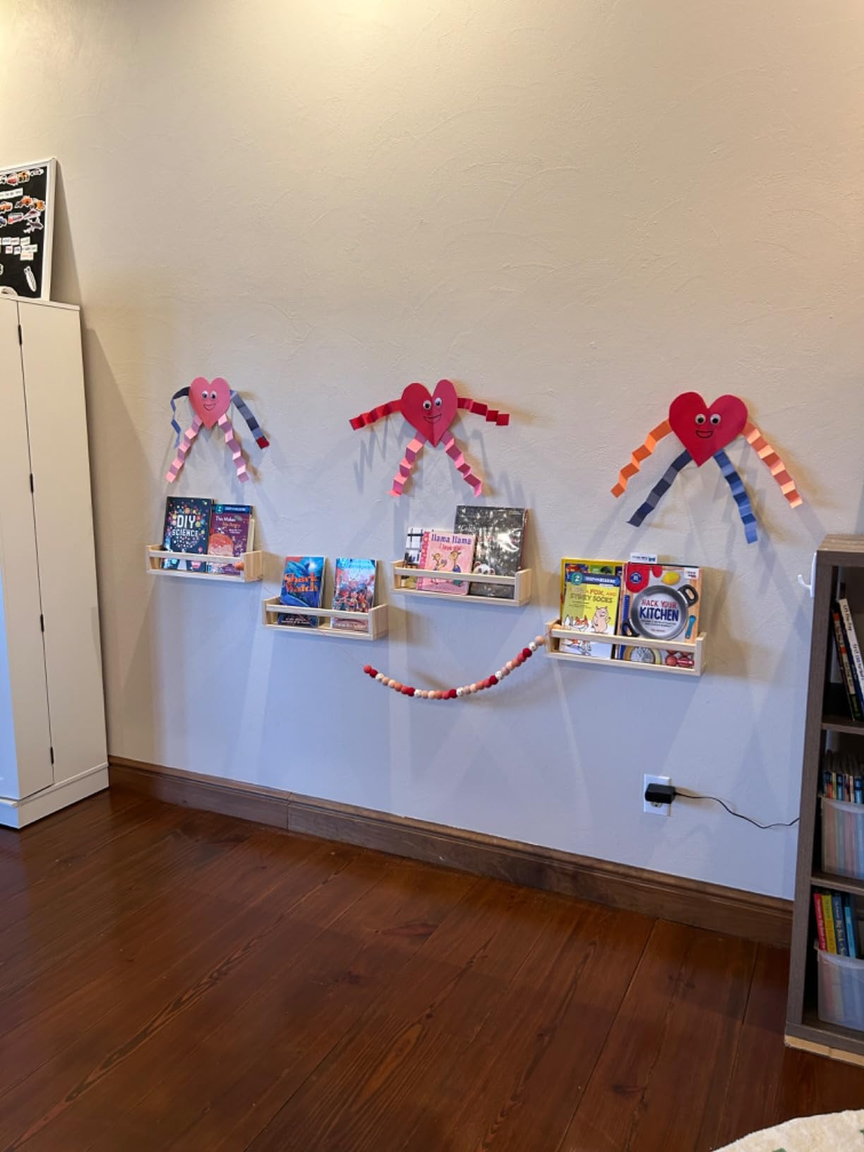 Nursery Book Shelves Set of 4,Wood Floating Nursery Shelves for Wall,Wall Bookshelves for Kids，... | Amazon (US)