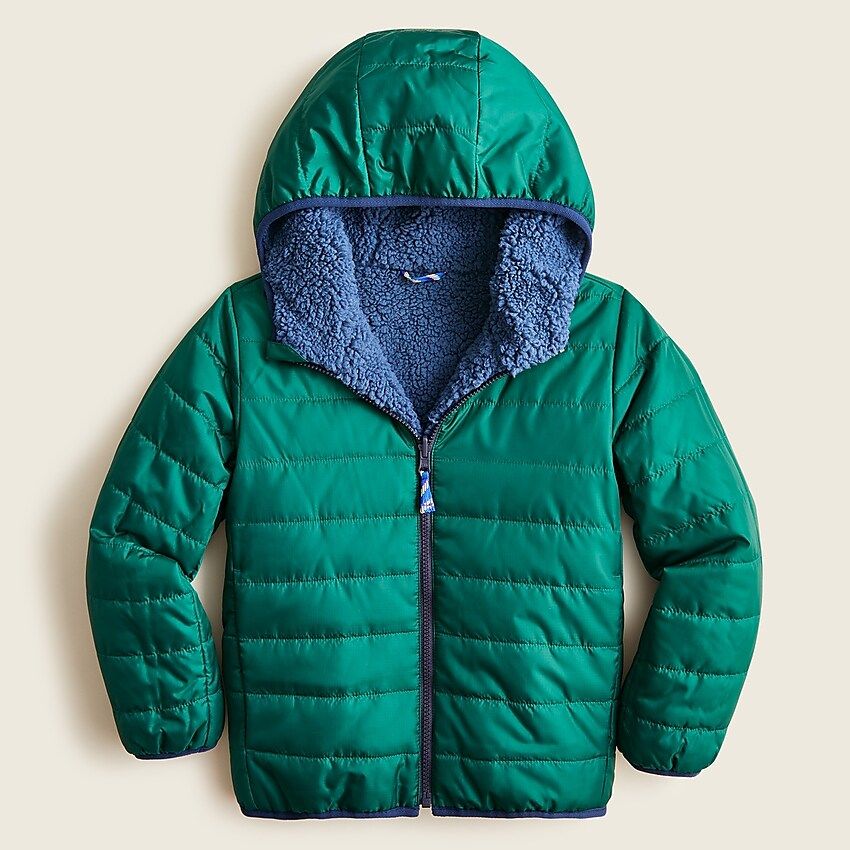Kids' reversible sherpa puffer jacket | J.Crew US