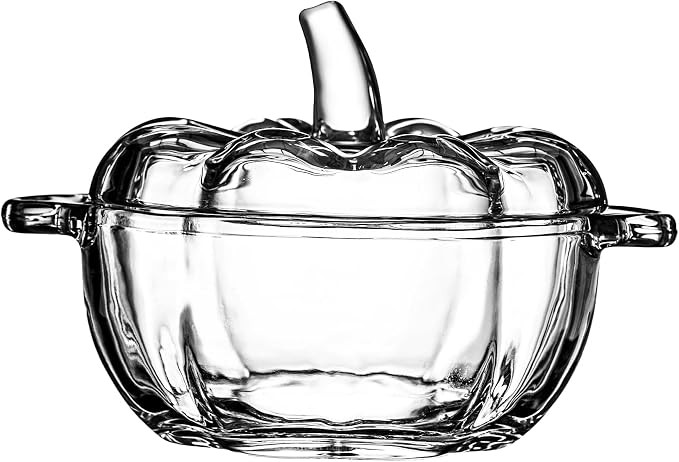 Small Glass Jar with Lid - 16.7 oz Pumpkin Soup Bowls with Handle - Fall Candy Dish Glass Jar - B... | Amazon (US)