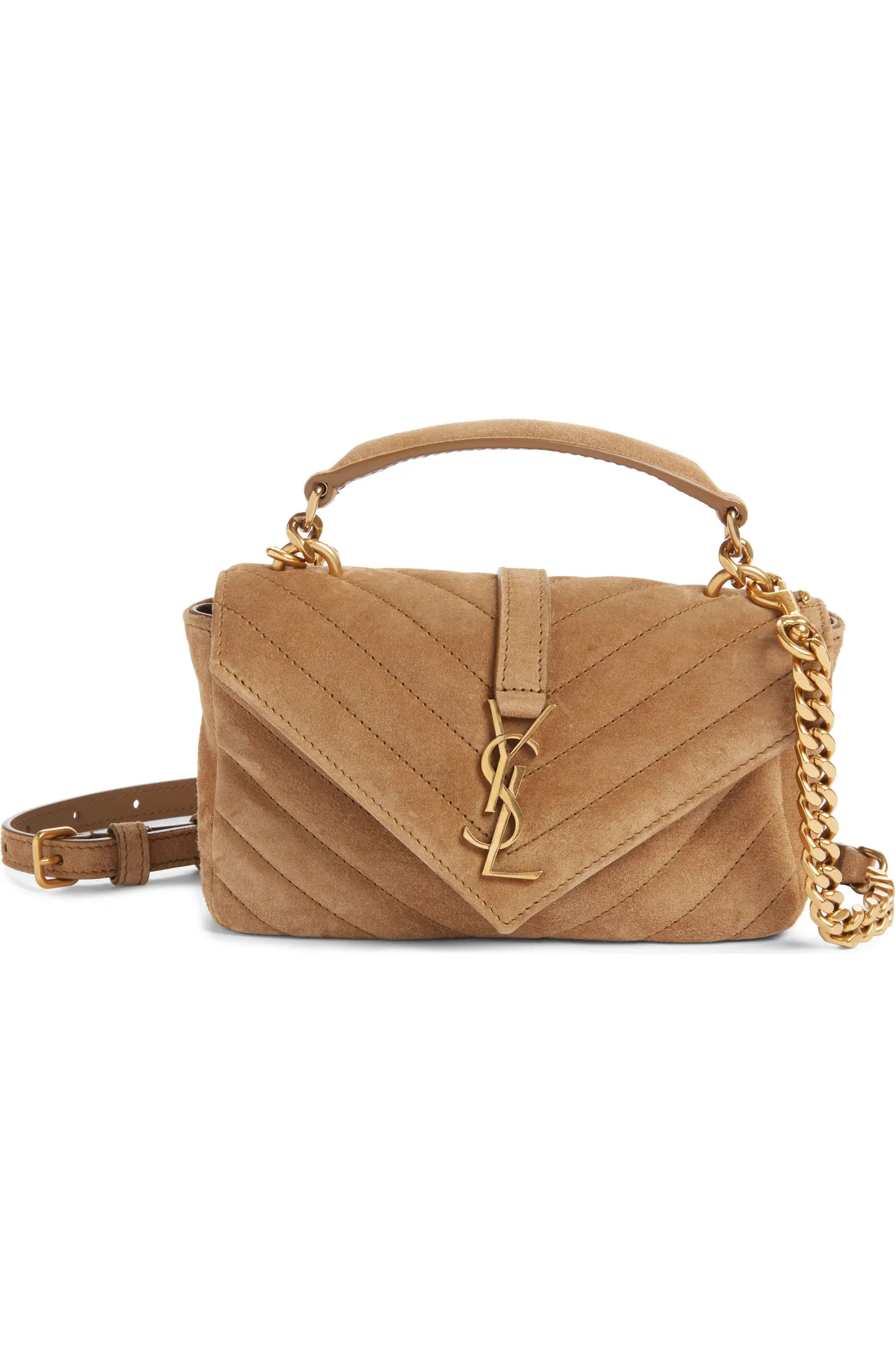 Mini College Matelassé Suede Crossbody Bag | Nordstrom