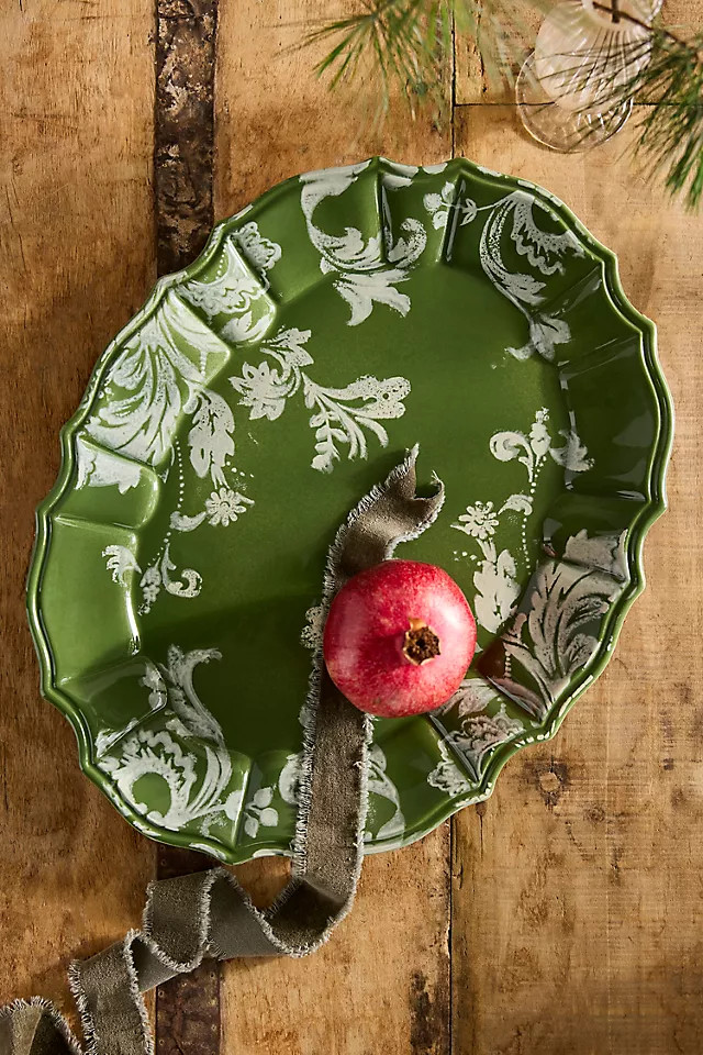 Botanical Silhouette Serving Platter in Green at Terrain | Terrain