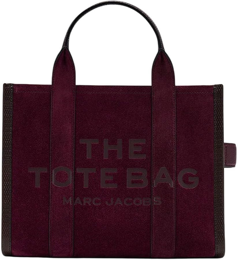 Marc Jacobs Womens The Suede Medium Tote Bag Dark Plum One Size | Amazon (US)