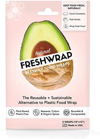 THE FRESHGLOW CO FRESHWRAP Natural Beeswax Food Wrap, 2-10"x10" Reusable Eco-Friendly Wraps, Keeps F | Amazon (US)