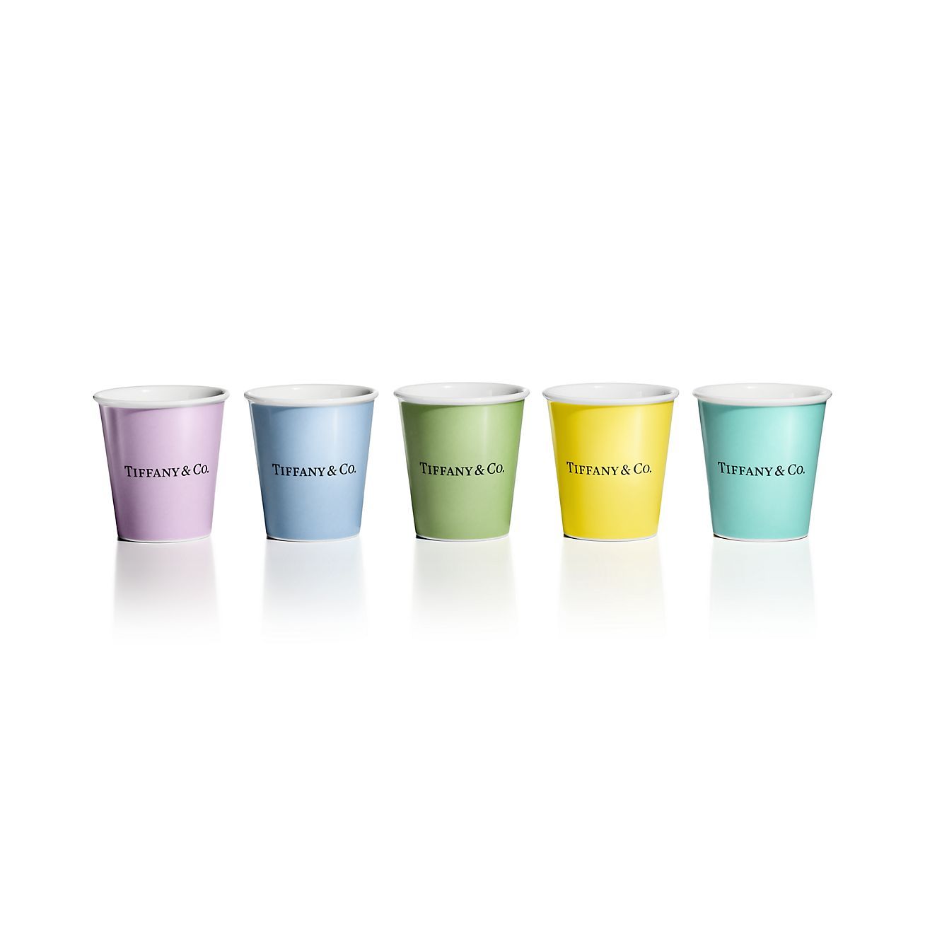 Everyday Objects Tiffany Coffee Cups in Bone China, Set of Five | Tiffany & Co. | Tiffany & Co. (UK)