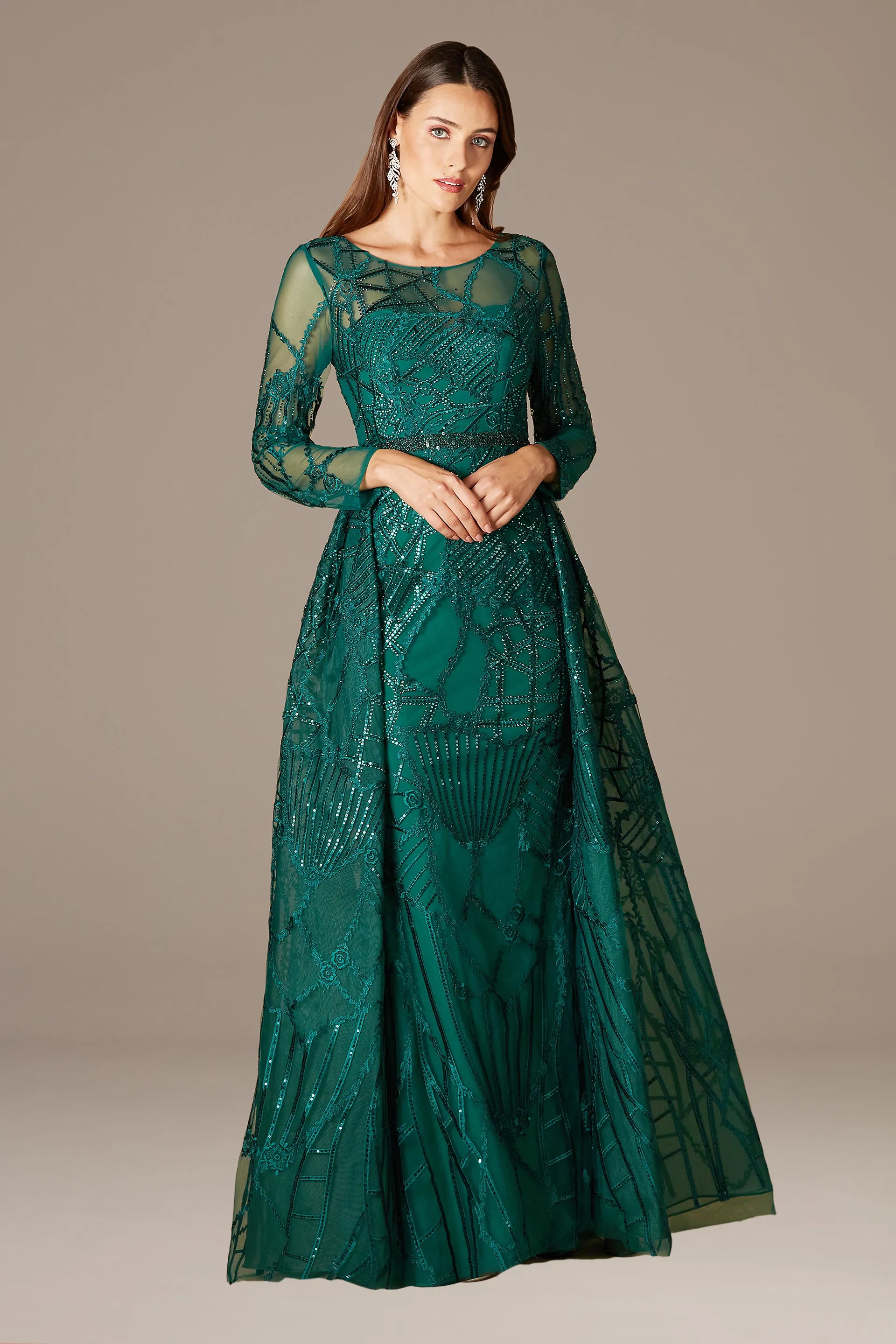 Lara Embroidered Ball Gown with Overskirt | David's Bridal