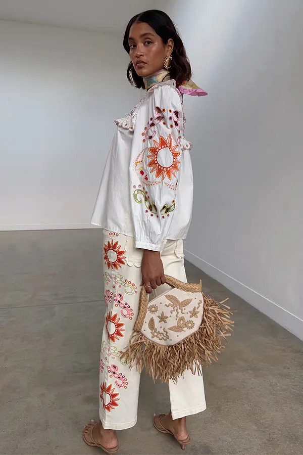 Ecru Enchanted Cut Work Scallop Jeans | Never Fully Dressed (UK & IE)