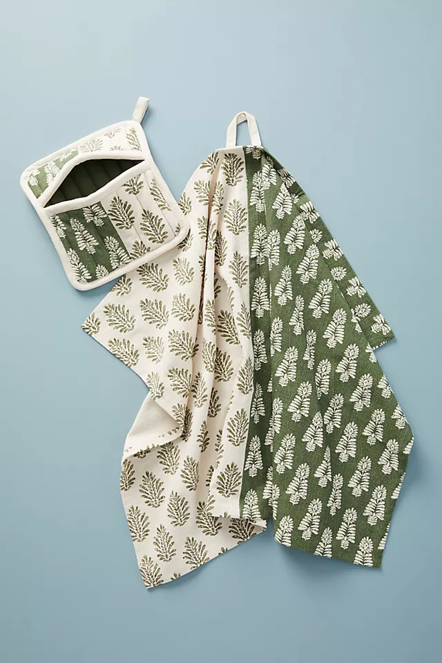 Trudy Pot Holder & Dish Towel Set | Anthropologie (US)
