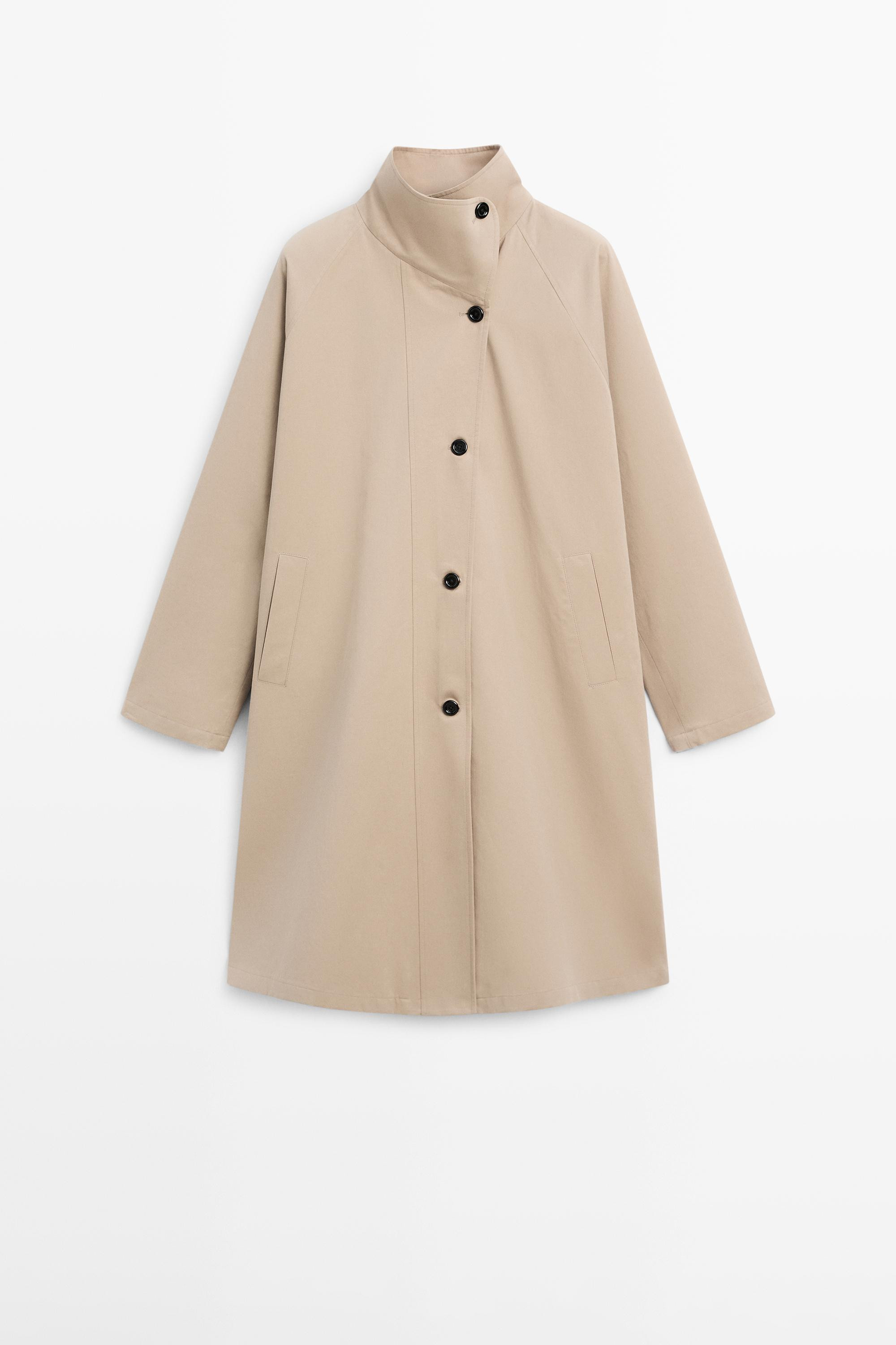 VIEW LOOK
Long cotton trench coat with side fastening

 \u00a3169  Colour:  Beige  Add to basket ... | Massimo Dutti UK