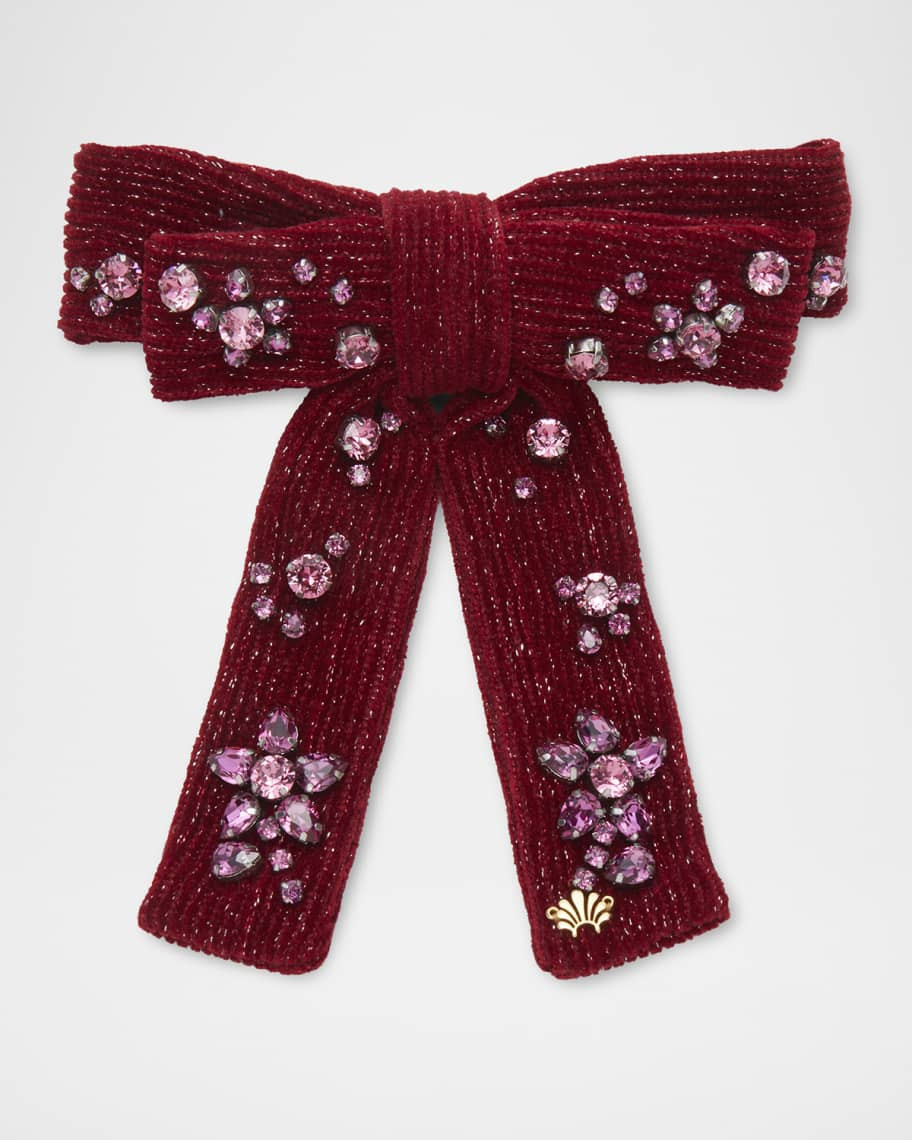 Lele Sadoughi Antoinette Swarovski Bow Barrette | Neiman Marcus