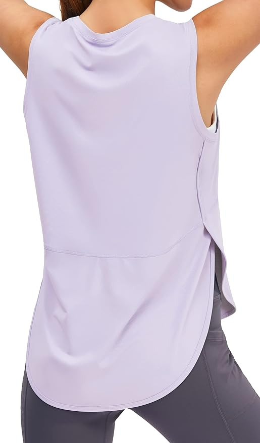 Ice Silk Workout Tank Tops for Women Cool-Dry Sleeveless Loose Fit Yoga Shirts Long Athletic Tops... | Amazon (US)