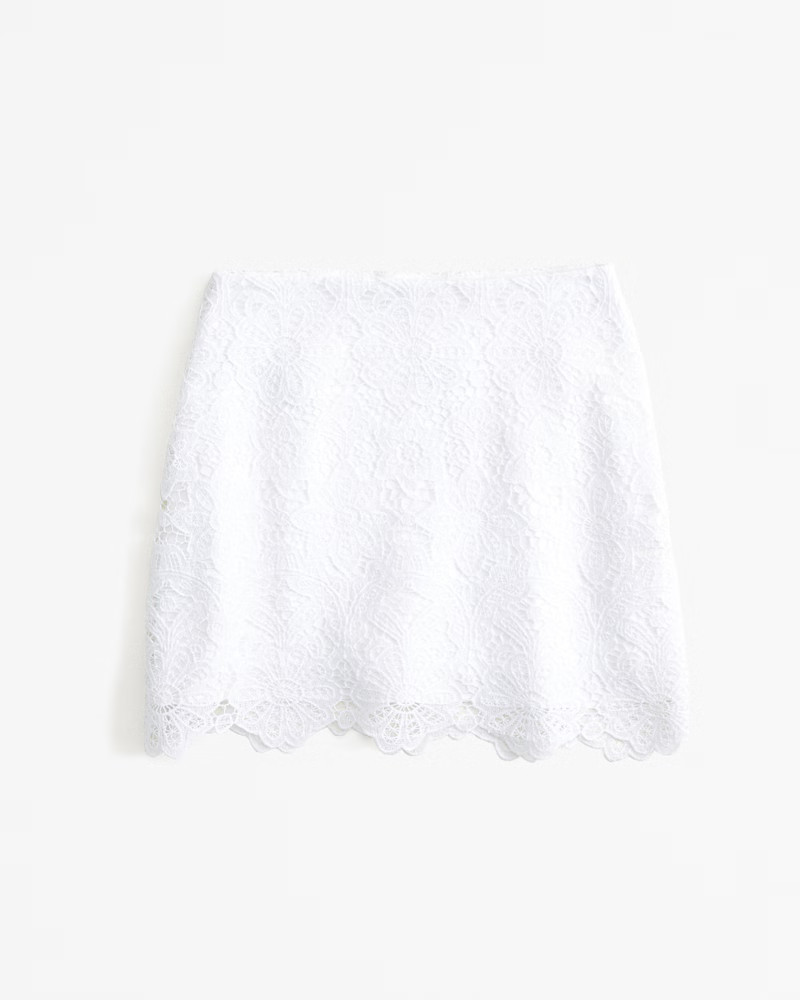 Abercrombie & Fitch Women's Lace Mini Skort in White - Size L | Abercrombie & Fitch (US)