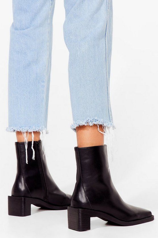 Block It Off Faux Leather Heeled Boots | NastyGal (US & CA)