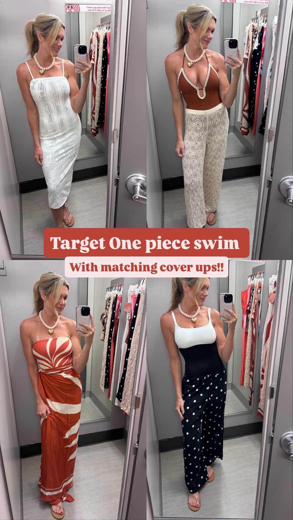 Target one piece swim with matching cover ups!