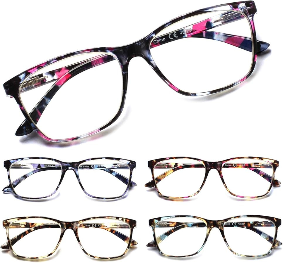SIGVAN Ladies Reading Glasses Blue Light Blocking Spring Hinge Fashion Pattern Print Eyeglasses f... | Amazon (US)