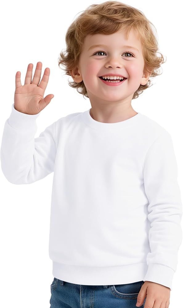Toddler Boy Long Sleeve Shirt Baby Boys Crewneck Sweatshirt Soft Cotton Pullover Clothes Size 2T-... | Amazon (US)