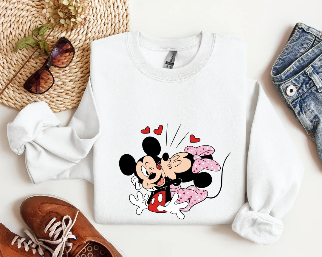 Mickey Minnie Valentine Sweatshirt, Disney Valentines Day Hoodie, Disney Valentine's Day Sweatshi... | Etsy (US)