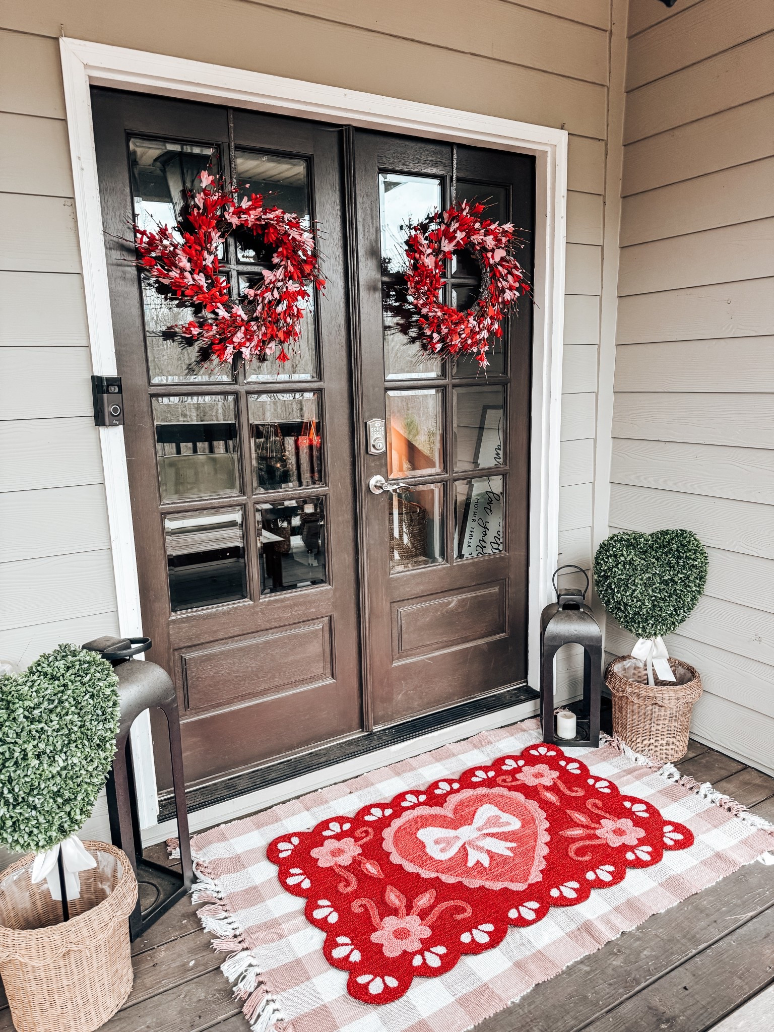 Valentine front door setup 

#LTKSeasonal #LTKFindsUnder50 #LTKHome