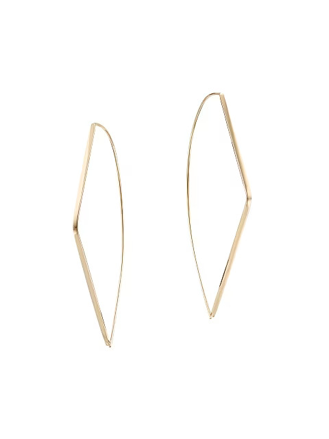 14K Yellow Gold Angled Upside Down Hoops/2.25" | Saks Fifth Avenue