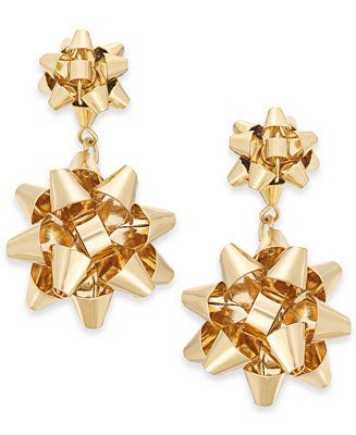 Gold-Tone Bow Drop Earrings, Created for Macy's | Macys (US)