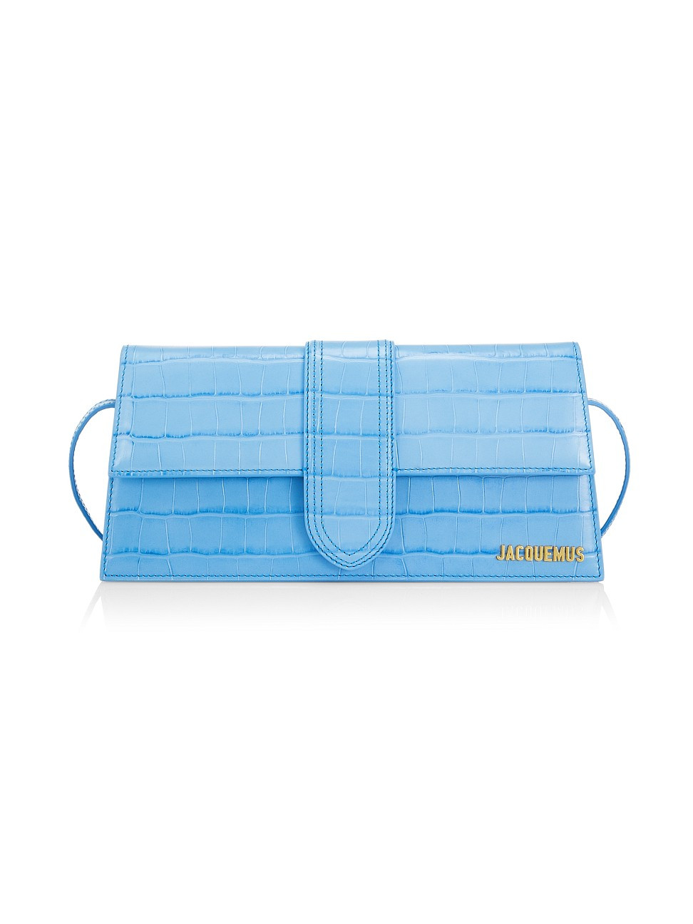 Women's Le Bambino Croc-Embossed Leather Long Shoulder Bag - Blue - Blue | Saks Fifth Avenue