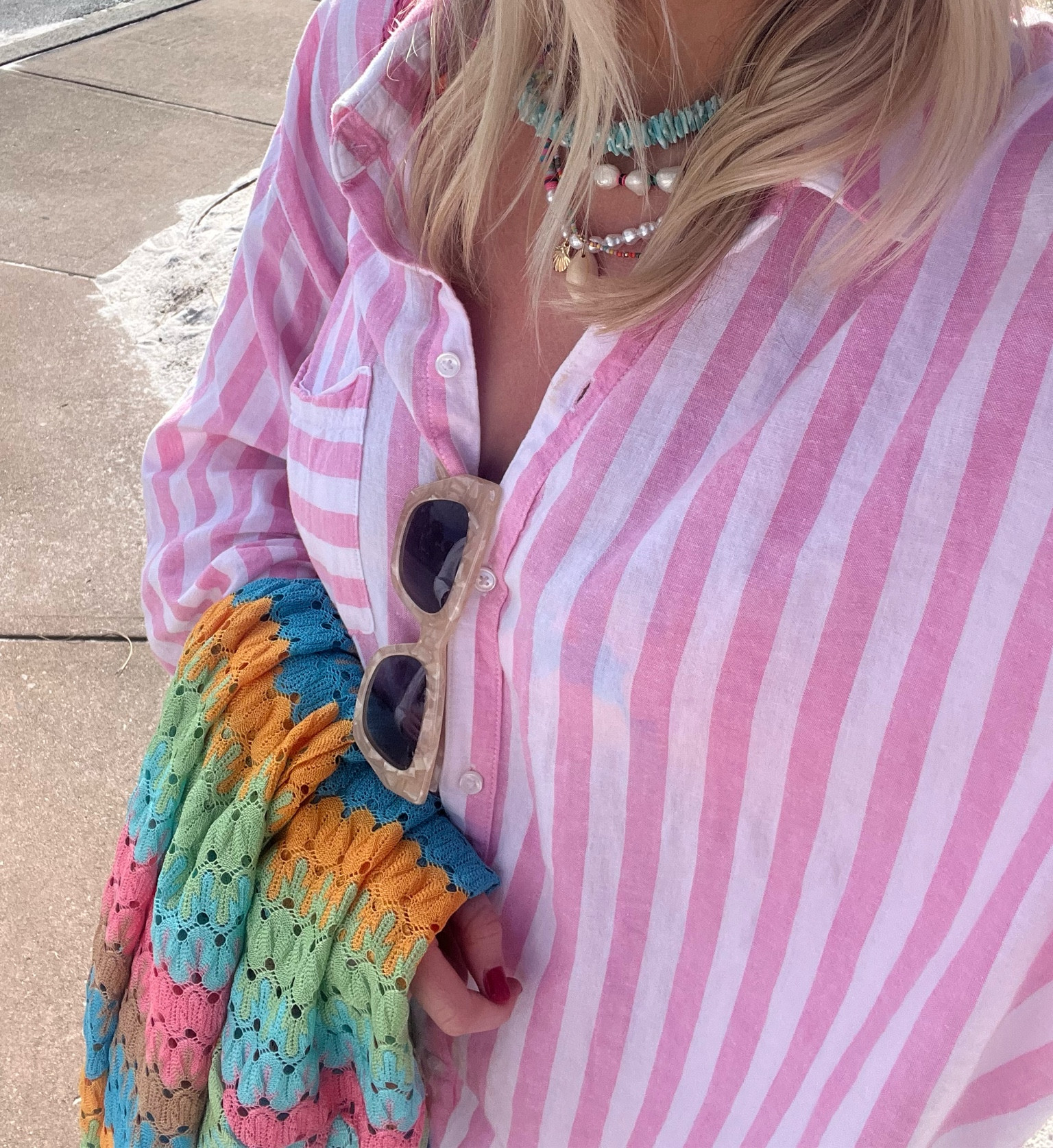 Another beach look! Love love this necklace stack and coverup look. Linked a similar coverup and necklaces. Coverup is on sale!!!! 

#LTKfindsunder100 #LTKsalealert #LTKSeasonal